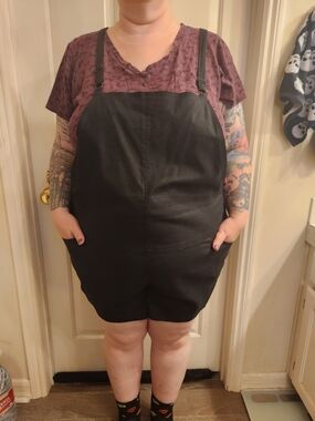 torrid Black Short Overalls